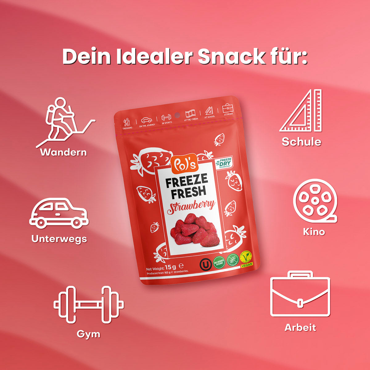 Gefriergetrocknete Erdbeeren 15g