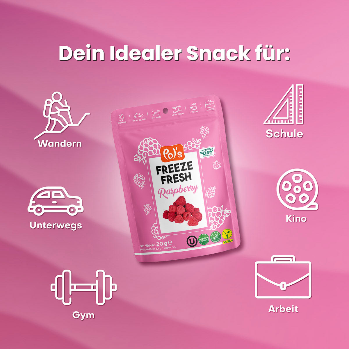 Gefriergetrocknete Himbeeren 20g