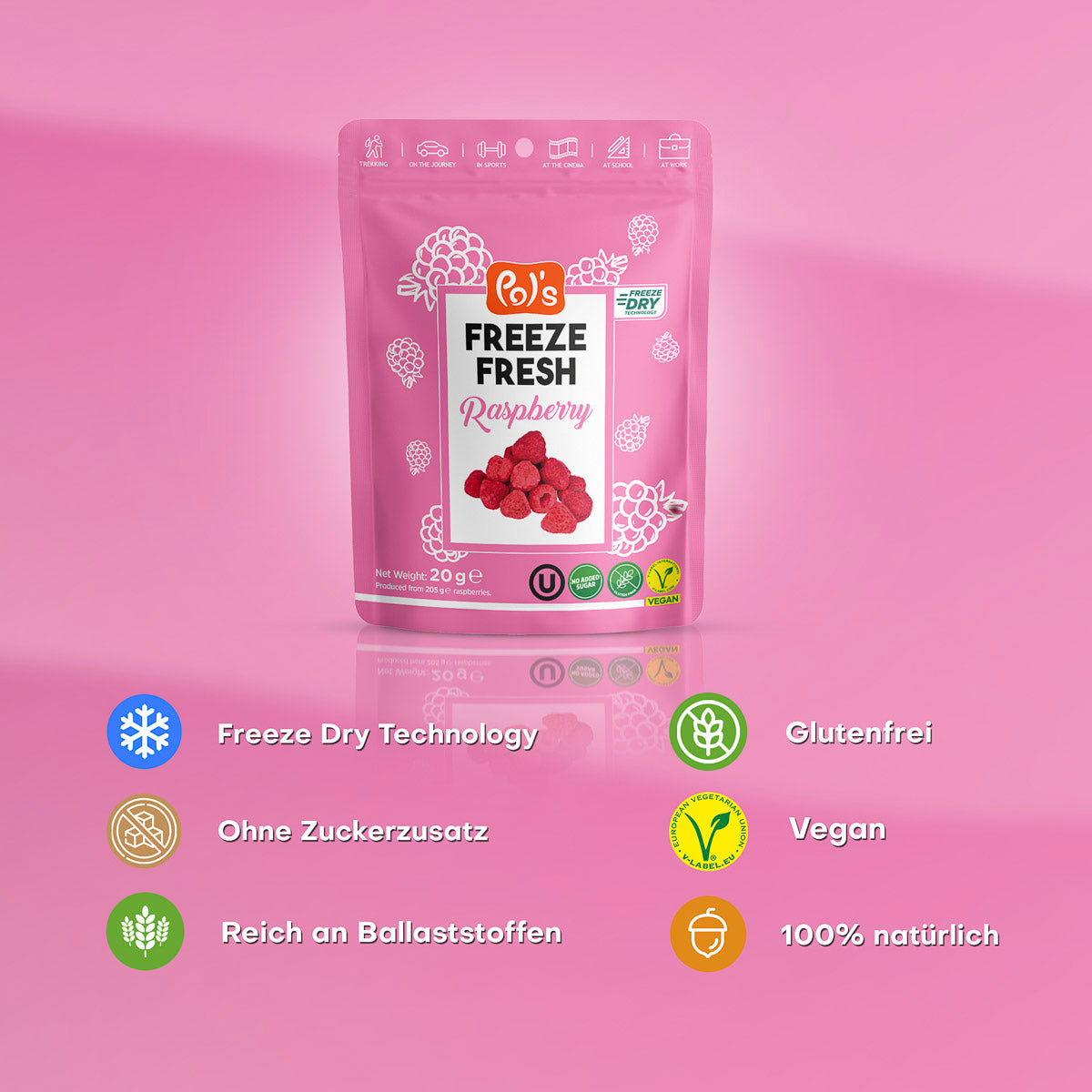 Gefriergetrocknete Himbeeren 20g