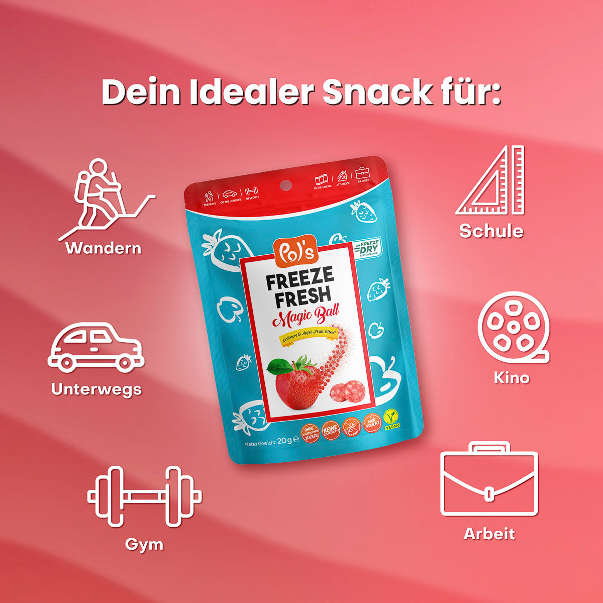 Pol's Freeze Fresh Magic Ball Erdbeere & Apfel 'Fruit Bites'