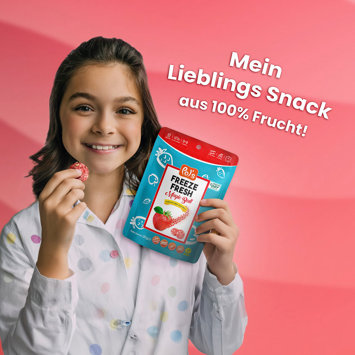 Pol's Freeze Fresh Magic Ball Erdbeere & Apfel 'Fruit Bites'