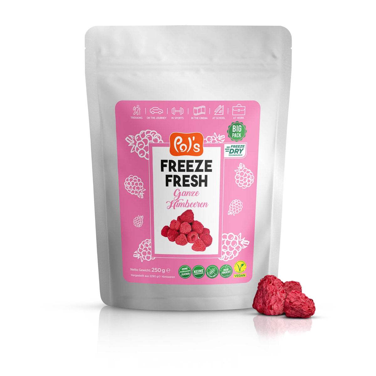 Gefriergetrocknete Himbeeren 'BigPack' 250g "Pol's Freeze Fresh"