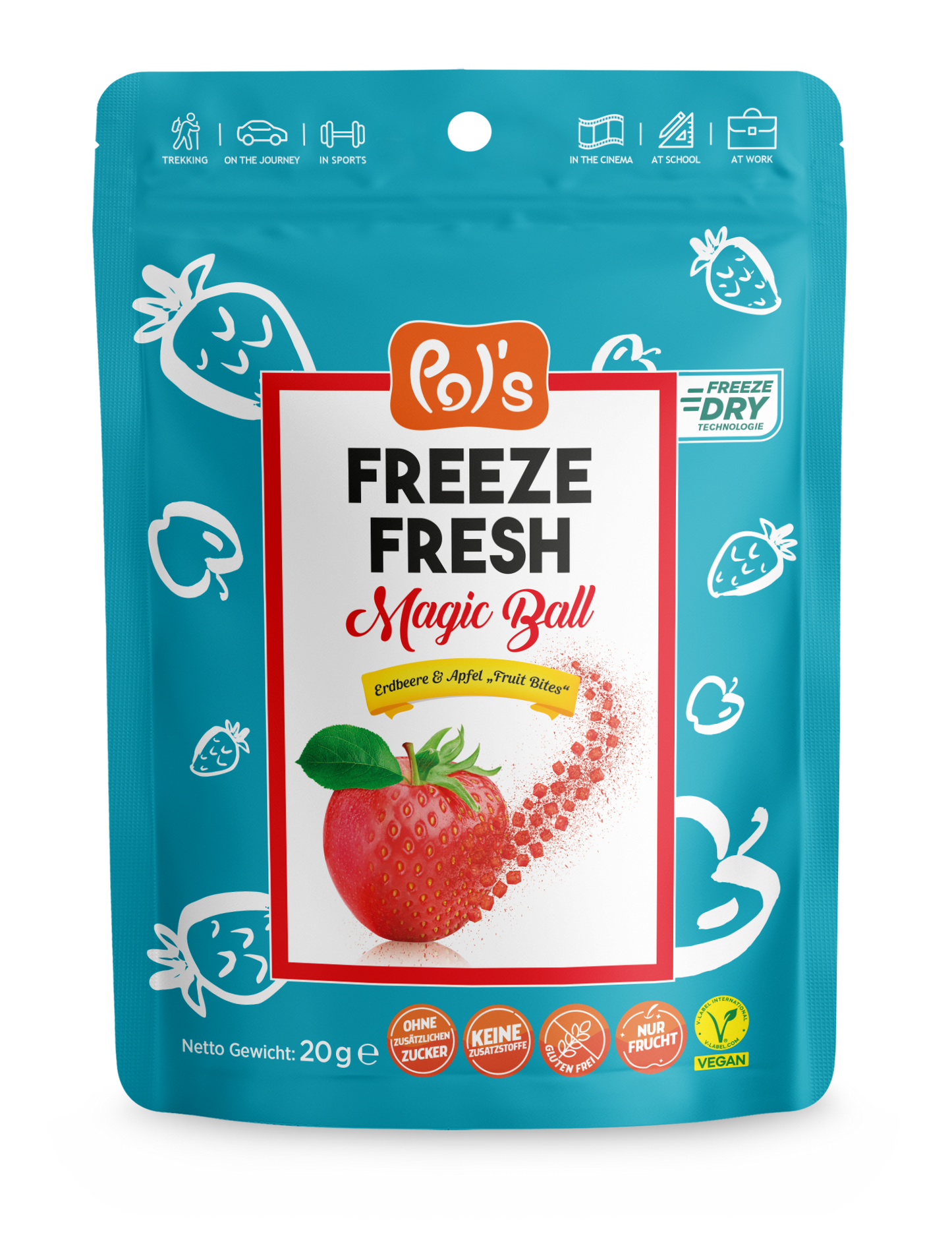 Pol's Freeze Fresh Magic Ball Erdbeere & Apfel 'Fruit Bites'